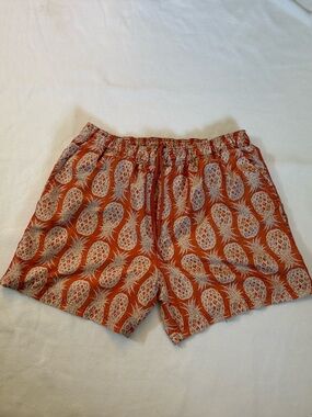 OP Orange Pineapple Print Swim/Beach Shorts size large